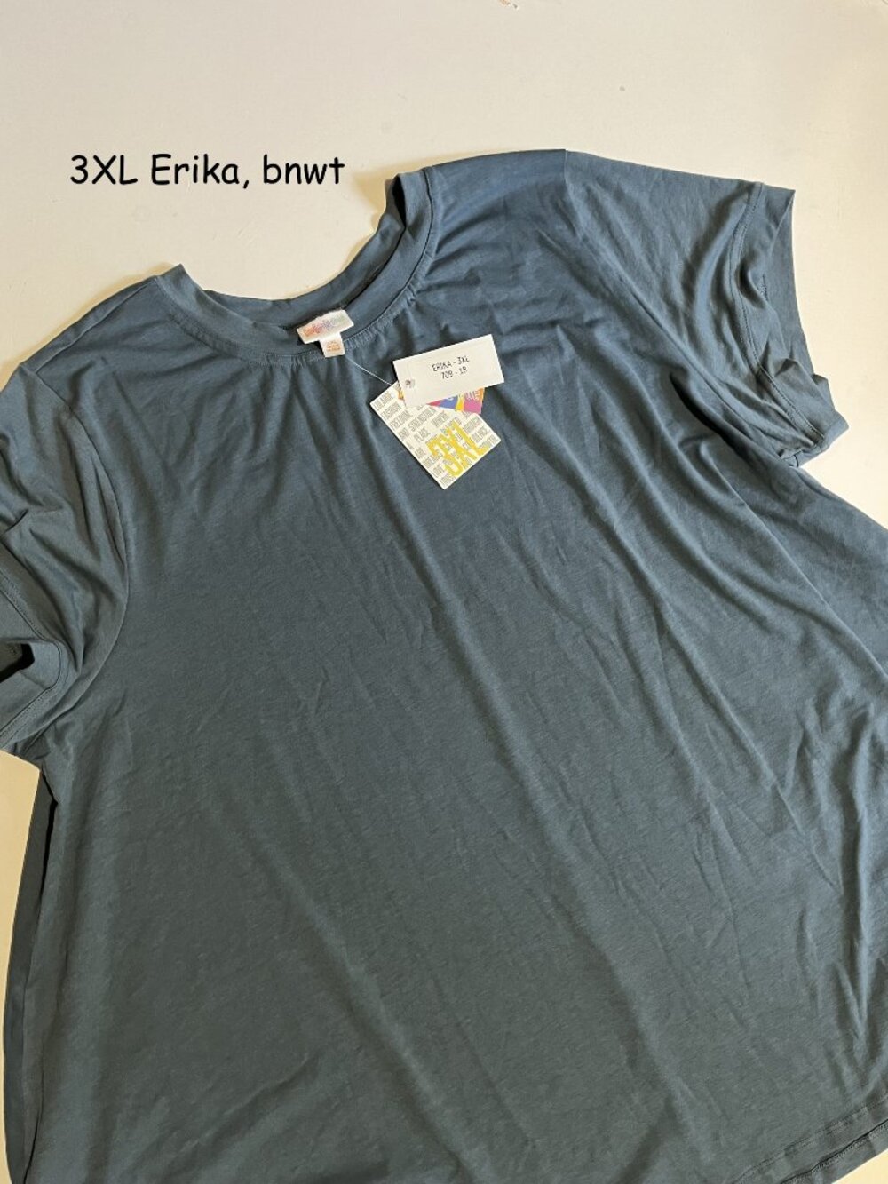 3XL Lularoe Erika short sleeve swing tunic top, slate blue